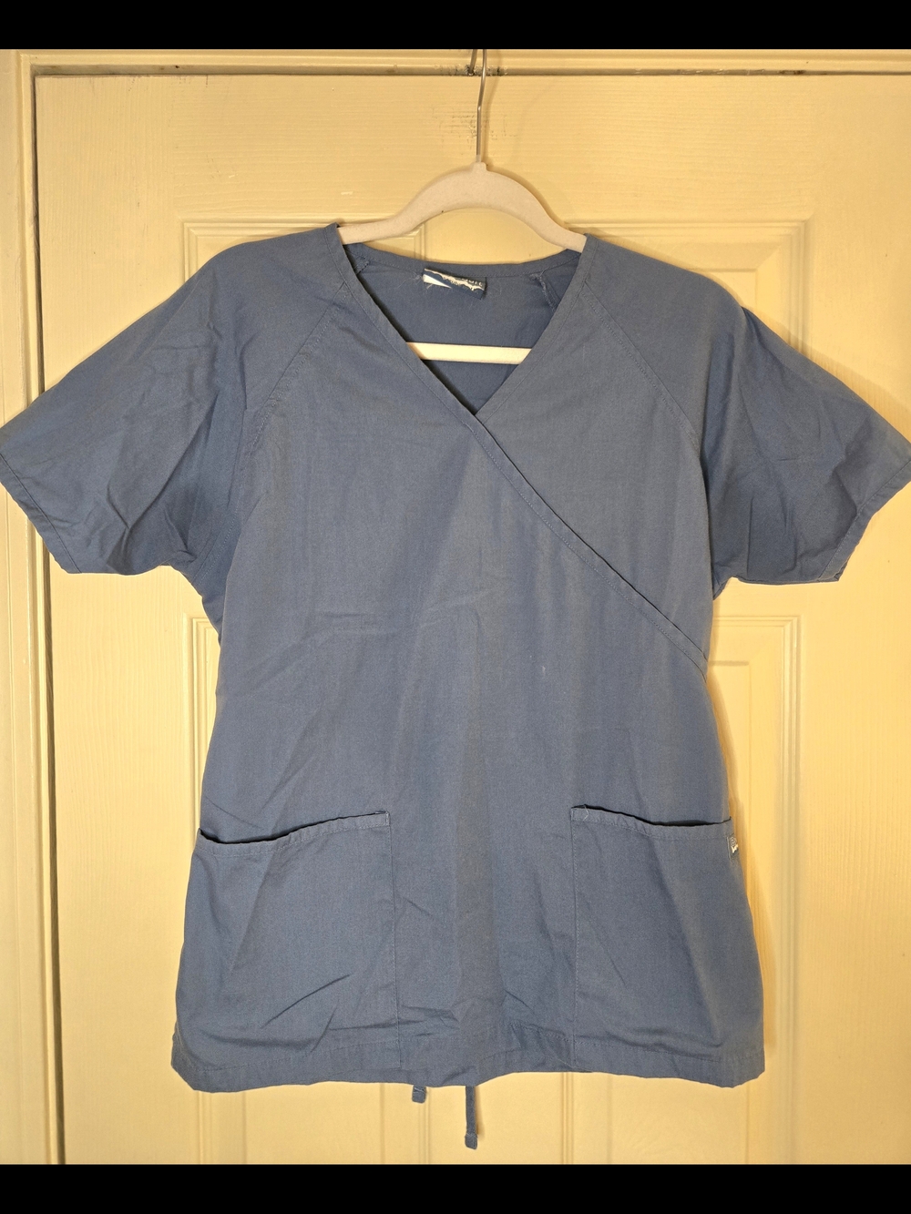 Women’s Wrap Front Medical Scrub Top - Blue